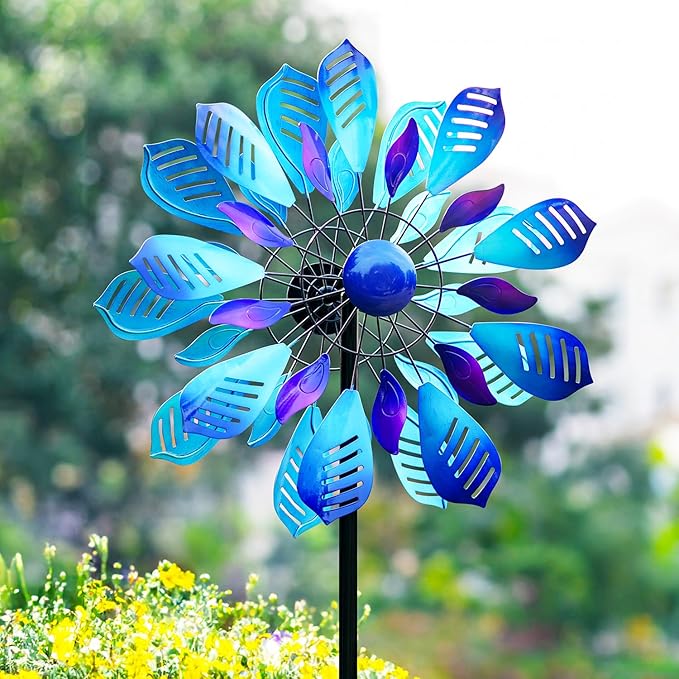 Wind Spinners for Yard and Garden, 84" Wind Spinners Outdoor Metal Extra Large, Wind Sculptures & Spinners with Stake, Yard Art Garden Decor Gift for Family-Ruum Studio Home