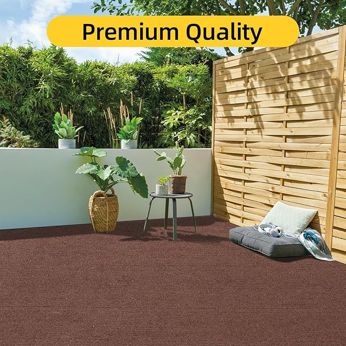 Marine Carpet, 6 FT x 14 FT Brown Indoor/Outdoor Area Rug, 0.2" Thick, Water-Resistant, Non-Slip, Machine Made, Solid, Marine Animals Theme-Ruum Studio Home
