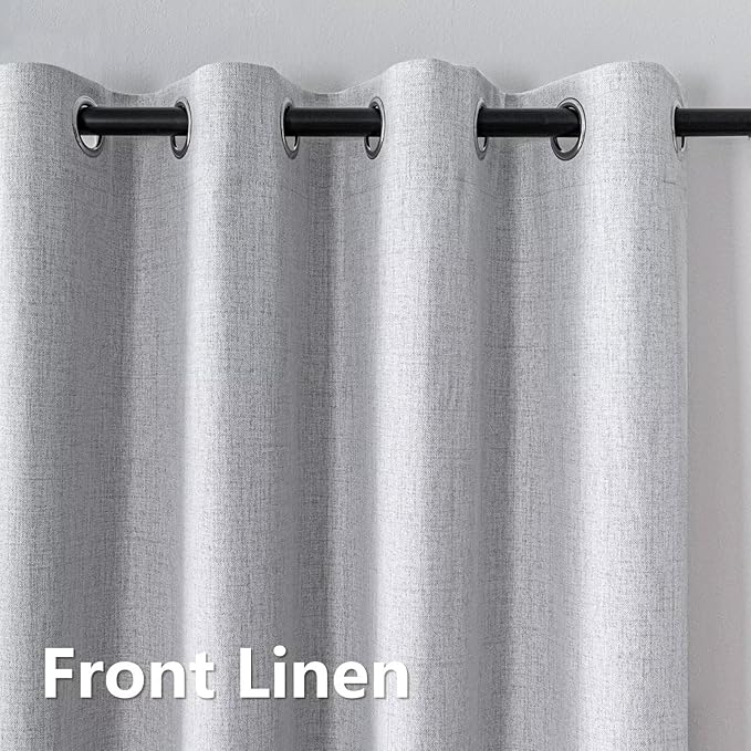 Blackout Curtains Customsize 1 Panel, 100% Blackout Textured Thermal Curtains, Grommet Privacy Light Blocking Drapes for Living Room Bedroom Luxury Decor(Customsize, White)-Ruum Studio Home