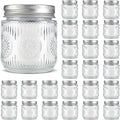 Mason Jars 8 oz - Vintage Small Glass Mason Jars with Silver Metal Lids, Regular Mouth Canning Jars, Safe For Storage, Canning, Pickling, Preserving, Fermenting, DIY Crafts & Decor (24Pack)-Ruum Studio Home