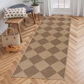 Lahome Checkered Easy Jute Runner Rug, 2x6 Kitchen Mats for Floor Non Slip Washable Entryway Runner, Checkerboard Nature Indoor Outdoor Carpet for Hallway 6ft Entry-Ruum Studio Home