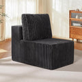 Single Sofa 1 Seat Couch with Deep Seat Memory Foam Cloud Chair with Pillows Large Sofa with L Shape for Living Room Bedroom (Strip Grey, Single)-Ruum Studio Home