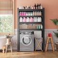 Over Washer and Dryer Shelves,4 Tiers Laundry Room Standing Shelf,Laundry Room Storage Organization,Adjustable Metal Shelving Unit,35" W x 12" D x 63" H, Black-Ruum Studio Home