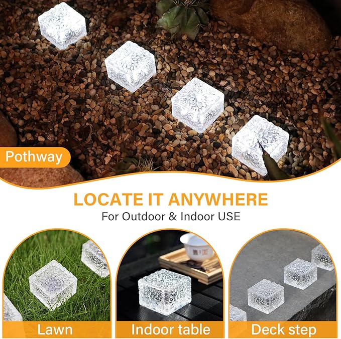 Solar Brick Lights - Outdoor Waterproof Patio & Garden Decor (3 Packs) for Patio, Yard, Walkway, Pathway-Ruum Studio Home