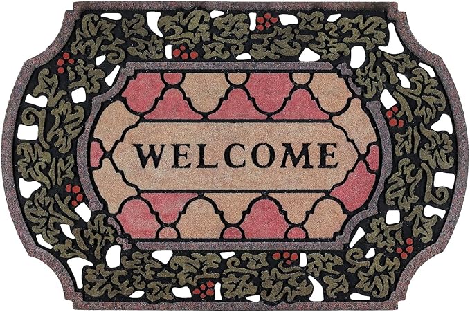 CHICHIC Entrance Door Mat Large 24 x 36 Inch Entry Way Doormat Front Door Rugs Outdoors Heavy Duty Welcome Mat Non Slip Rubber Back Low Profile for Garage, Patio, High Traffic Area, Small Flower-Ruum Studio Home