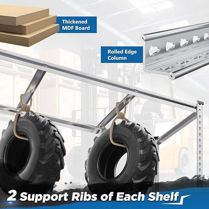 REIBII Garage Shelving, 4 Tier Storage Shelves Load 2000LBS, Adjustable Garage Shelving Heavy Duty, Metal Shelves Unit for Basement, Warehouse, 48" W x 60" H x 18" D, Galvanized-Ruum Studio Home