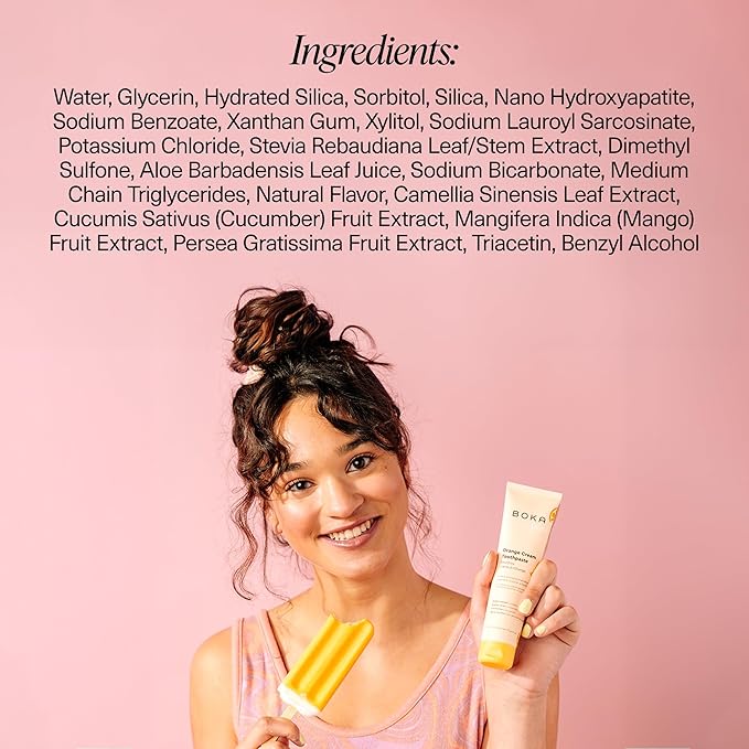 Boka Fluoride Free Toothpaste Nano Hydroxyapatite Toothpaste - Orange Cream Flavor, 4 oz 3Pk US Manufactured-Ruum Studio Home