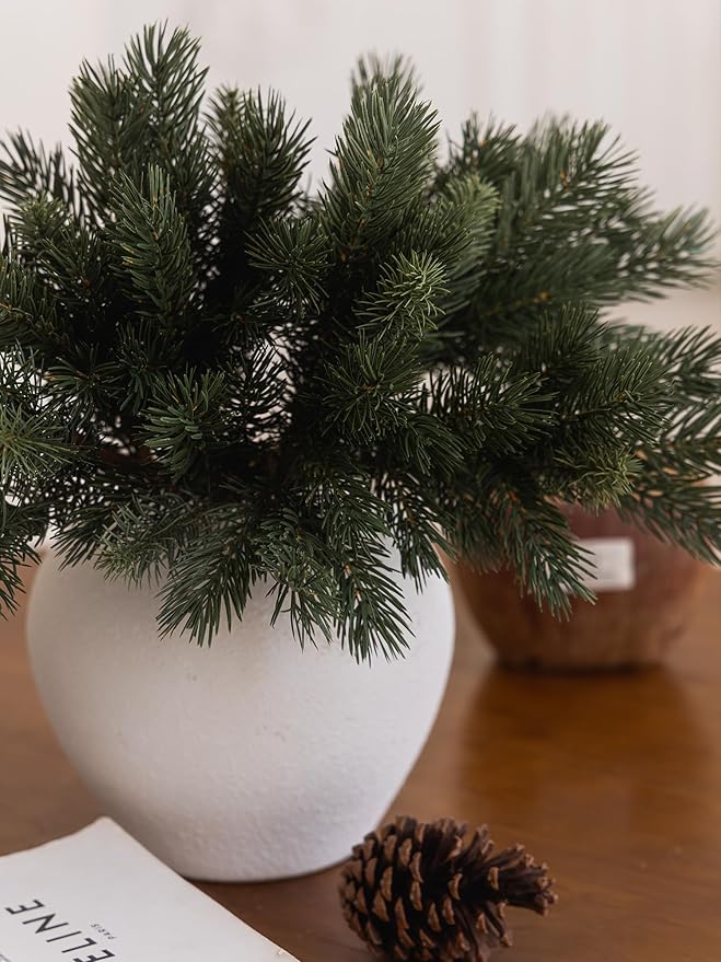 MISSPIN 12 Pcs 19.5 Inches Christmas Cedar Branches, Cedar Artificial Christmas DIY Crafts Faux Branches for Xmas Indoor Outdoor Home Decor-Ruum Studio Home