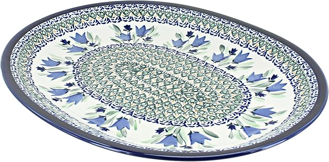 Blue Rose Polish Pottery Blue Tulip Large Platter-Ruum Studio Home