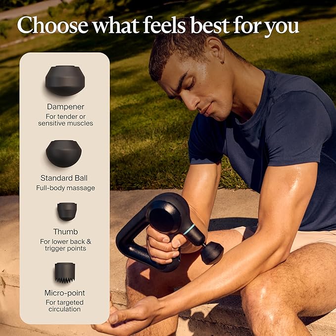TheraGun Therabody Prime (5th Generation) - Deep Tissue Percussion Therapy Massage Gun - Bluetooth Enabled, Personal Massager for Pain Relief in Neck, Back, Leg, Shoulder and Body (Black)-Ruum Studio Home