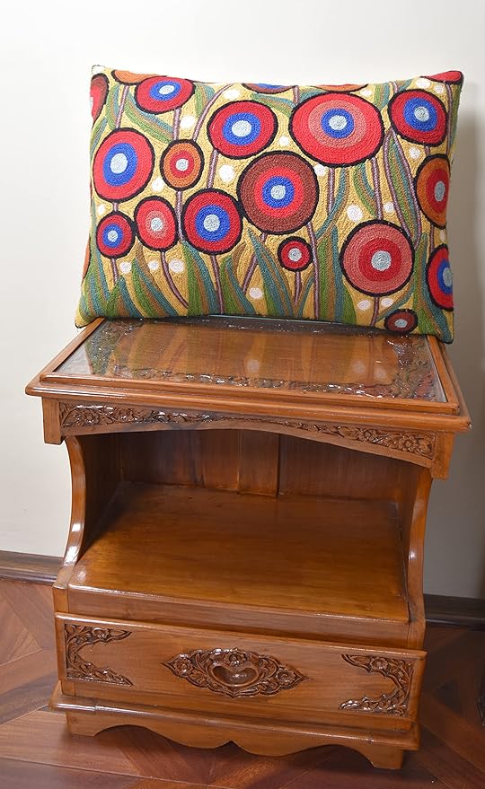 Lumbar Yellow Poppy Floral Pillow Cover Red Poppies Flower Pillows Farmhouse Chair Cushion Floral Poppy Hand Embroidered Size 14x20-Ruum Studio Home
