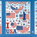 158 Pcs 4th of July Window Clings, 9 Sheets Patriotic Window Clings Decals, Watercolor Double-Sided American Flag Stars Firework Window Stickers for Independence Day Parade Veterans Memorial Day Decor-Ruum Studio Home
