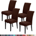 Joccun Chair Covers for Dining Room Set of 4,Dining Chair Slipcovers Stretch Dining Room Chair Covers Seat Protector,Washable Parsons Chair Cover for Home,Hotel(Chocolate,4 Pack)-Ruum Studio Home
