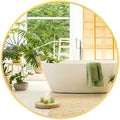 Fabuday Circle Gold Mirror for Wall 32 Inch - Large Bathroom Round Mirror with Matte Metal Frame, Entryway, Living Room, Hallyway, Bedroom Big Circular Mirrors-Ruum Studio Home
