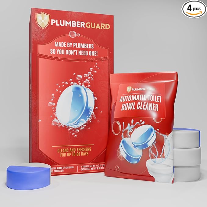 Toilet Tablets 4 Pack | Bleach & Chlorine Free, Dual-action Whitening with 1% Hydrogen Peroxide | Plumbers' Choice | Automatic Toilet Bowl Cleaner Tablets | Long-lasting Cleaning Supplies-Ruum Studio Home