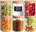 ComSaf 0.8 Qt Glass Food Storage Jars Set of 6, Clear Glass Storage Containers with Lids, Pantry Organization Jar, Spice Jar, Blooming Tea, Coffee and Sugar Container, Small Canister Set for Kitchen-Ruum Studio Home