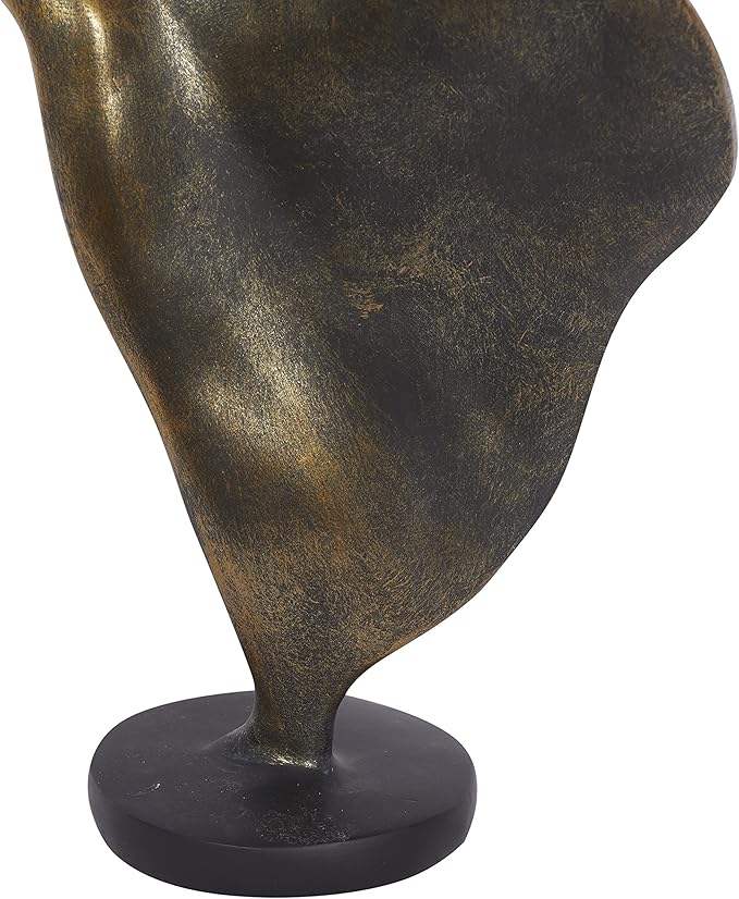 Deco 79 Polystone Dancer Decorative Sculpture Home Decor Statue, Accent Figurine 7" x 5" x 13", Brass-Ruum Studio Home