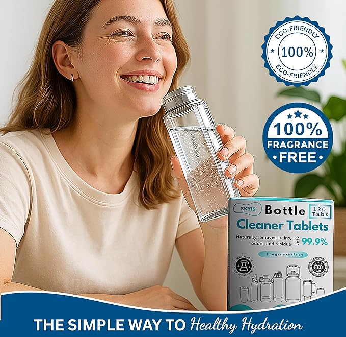 120-pcs Water Bottle Cleaner Tablets, Chlorine-free, Water Bottle cleaner, Tumbler washer and Glass bottle cleaner Removes stubborn stains and Freshens glass bottles and utensils-Ruum Studio Home