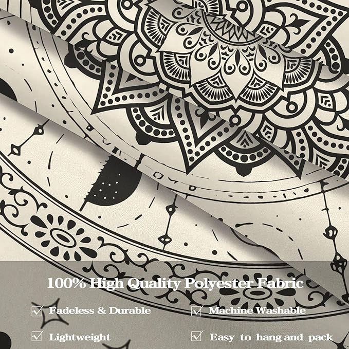 Lunerfex Mandala Moon Tapestry Boho Tapestry for Bedroom Black and White Tapestries Wall Hanging Living Room Wall Art and Home Decor 44x60-Ruum Studio Home