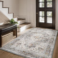 AMOAMI-3X5 Area Rug-Soft Washable Vintage Throw Accent Rugs for Living Room, Entryway, Bedroom, Kitchen, Bathroom, Laundry Room, Kitchen, Bathroom, Bedside, No Slip Grey-Ruum Studio Home