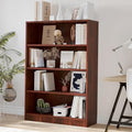 Bookshelf, Open Modern Bookshelf, 4 Shelf Bookcase with Freestanding Display Storage, Wooden Book Shelf for Bedroom, Living Room, Dinning Room, Office, 48 Inch, Brown-Ruum Studio Home