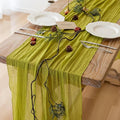 6pcs Moss Green Cheesecloth Table Runner Gauze 120 Inch 10 FT Rustic Boho Cheese Cloth Runner for Wedding Baby Shower Bridal Shower Birthday Party Long Sheer Home Decorations-Ruum Studio Home