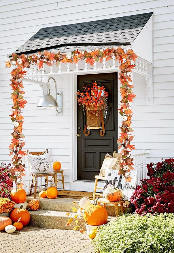 Lvydec Fall Maple Garland - 5.9ft/Piece Artificial Fall Foliage Garland Colorful Autumn Decor for Home Wedding Party-Ruum Studio Home