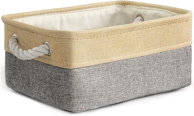 TheWarmHome Small Storage Bins Basket - Small Storage Baskets for Organizing Shelves, Fabric Storage Cubes Organizer for Changing Table Clothes Shoes Sock Towel Dog Toy,Decorative Basket Gift-Ruum Studio Home