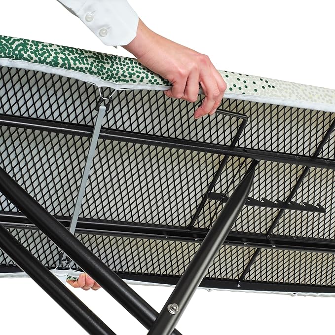 Brabantia - Ironing Board C - Extra Large Steam Unit Holder - Adjustable in Height - Non-Slip Rubber Feet - 100% Fair Trade Cotton Cover with Foam Layer - Foldable XL Unit - New Dawn - 49 x 18 inches-Ruum Studio Home