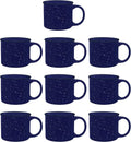 DISCOUNT PROMOS Ceramic Campfire Coffee Mugs 13 oz. Set of 10, Bulk Pack - Perfect for Tea, Espresso, Cappuccino, Hot Cocoa - Blue-Ruum Studio Home