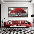 AJAZIKO Red Wall Art - Modern Framed Wall Art for Living Room - Red Tree Black and White Landscape Canvas Prints Posters & Prints for Home Office Bedroom Decorations - Large Wall Pictures 24×48IN-Ruum Studio Home