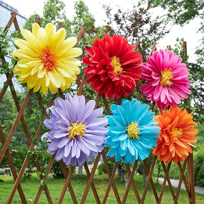 Homarkable 6 Pcs Large Tissue Paper Flowers, 20 Inch Handcrafted Giant Paper Flowers for Mexican Party Summer Wedding Birthday Backdrop Baby Shower Nursery Craft Outdoor Wall Decor-Ruum Studio Home