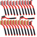 Wire Scratch Brush Set Soft Grip for Rust, Dirt & Paint Scrubbing with Deep Cleaning (24, 24PCS - 10PCS Stainless Steel Wire 10PCS Brass Wire and 4PCS Nylon Wire)-Ruum Studio Home