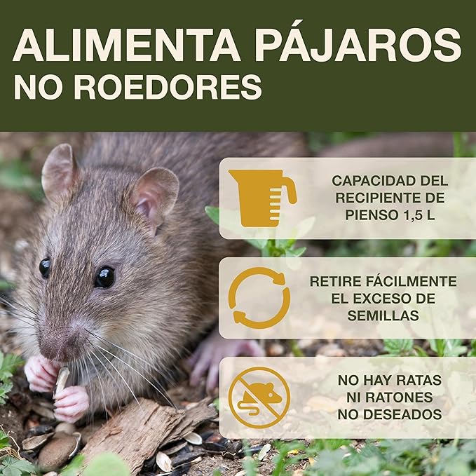 SWISSINNO No Mess Bird Feeder Lucerne Smart Birds for Fat Balls - Feed Birds, not mice & Rats! Robust & Reliable for Hanging - Green-Ruum Studio Home