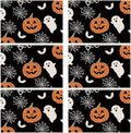 XCHI Boo Spooky Ghost Pumpkin Halloween Cloth Placemats Set of 6 Table Mats Table Decorations 12x18 Inch-Ruum Studio Home