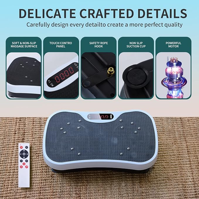 Vibration Plate Exercise Machine - Fitness Platform Vibration Plate for Lymphatic Drainage, Whole Body Shaker Machine Helps Weight Loss & Shaping, Workout Power Waver Vibrate for Women Men-Ruum Studio Home
