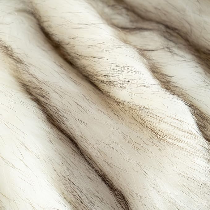 BATTILO HOME Luxury White Faux Fur Throw Blanket Long Pile with Black Tips, 51"x67", Super Warm Thick Faux Fur Blanket for Couch, Bed, Fuzzy Fluffy Elegant Cozy Blanket-Ruum Studio Home