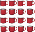 Set of 16 Ceramic Campfire Mugs – 15 Oz, Red – Coffee & Tea Cups for Home, Work, Travel, Camping – Customizable, Great for DIY, Events, Companies-Ruum Studio Home
