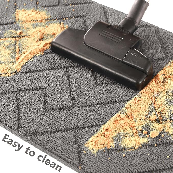 hicorfe Indoor Doormat,Front Back Door Mat Rubber Backing Non Slip Door Mats 20"x59" Absorbent Resist Dirt Entrance Doormat Inside Floor Mats Entryway Washable Low-Profile for Patio,Garden（Grey）-Ruum Studio Home