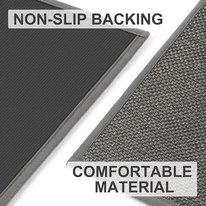 LEKEEPGO Door Mat 17"x29", Non Slip Door Mat Indoor Entrance, Rubber Backing Indoor Door mat Washable Absorbent Low-Profile Doormat Front Entryway Entry Resist Dirt Inside Door Mats, Grey-Ruum Studio Home