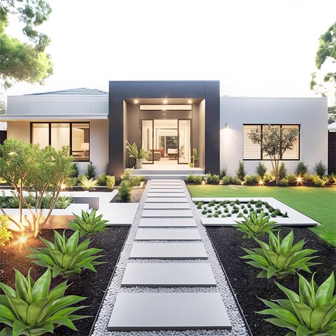 Fake Plants Artificial Agave Plants Indoor, UV Resistant Fake Agave Planters Outdoor Decorating.Artificial Plants for Outdoors Decor(1Pack,22') Spring Decorations for Home-Ruum Studio Home