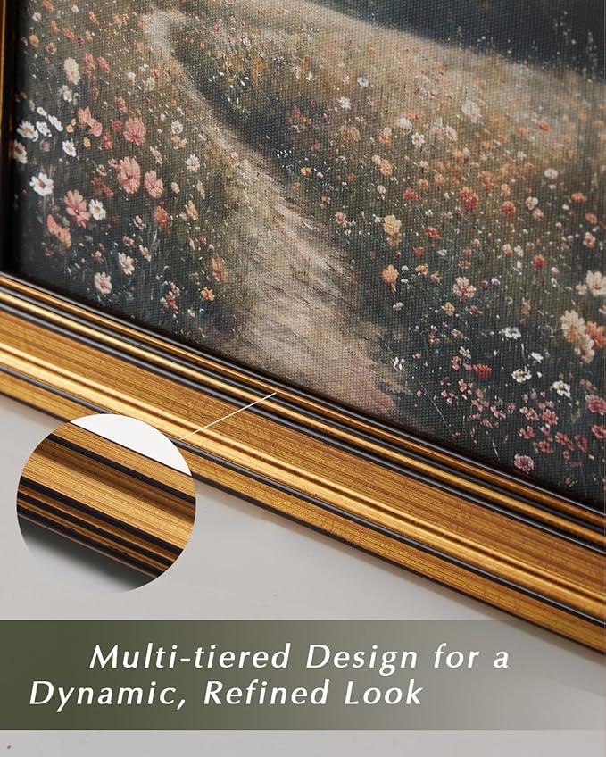 HUARCEY Gold Framed Vintage Wall Art for Living Room, Harvest Apples Still Life Oil Painting Artwork Shelf Decor Abstract Wall Pictures Large Prints Farmhouse Fruit Room Decor Bedroom Kitchen Bathroom-Ruum Studio Home