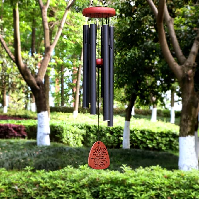 Memgift Memorial Wind Chimes for Outside – Sympathy Gift for Loss of Loved One, Outdoor Keepsake in Memory of Dad Mom Daughter Son-Ruum Studio Home