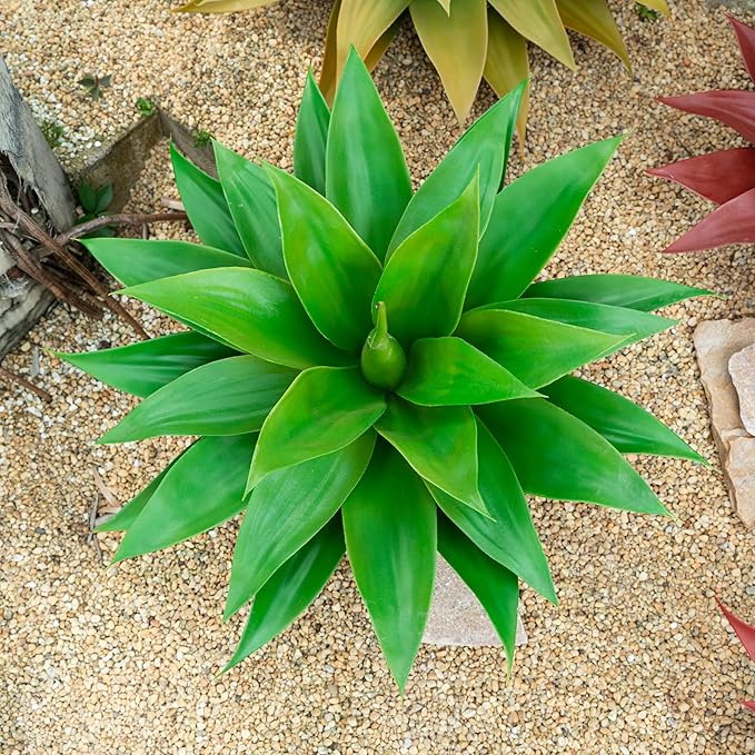 Fake Plants Artificial Agave Plants Indoor, UV Resistant Fake Agave Planters Outdoor Decorating.Artificial Plants for Outdoors Decor(1Pack,22') Spring Decorations for Home-Ruum Studio Home