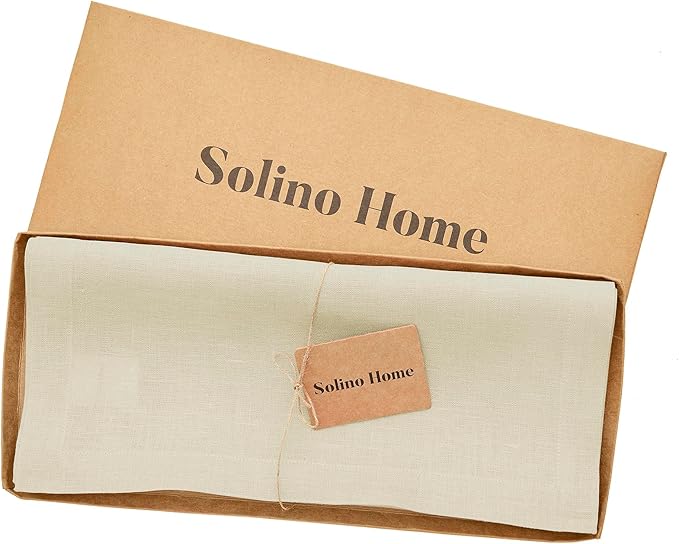 Solino Home Linen Table Runner 108 Inches Long - 100% Pure Linen Birch Table Runner 14 x 108 Inch for Fall, Autumn, Thanksgiving - Fete-Ruum Studio Home