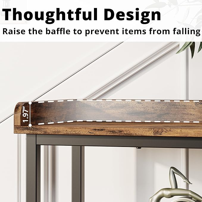 IRONCK Console Table, Sofa Table with Power Outlet, Farmhouse Hallway Table for Entryway, Living Room, Height Adjustable, Easy Assembly, Rustic Brown,55"-Ruum Studio Home