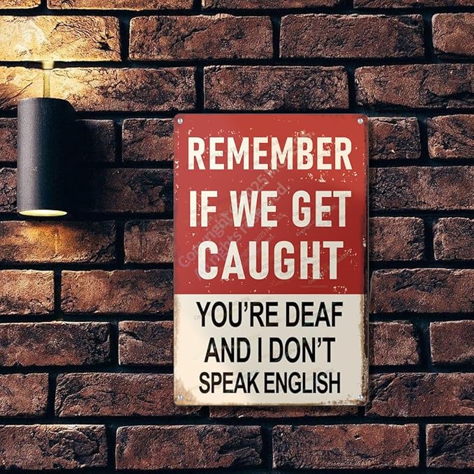 "Remember If We Get Caught" Funny Bar Sign or Man Cave Decor | 12x8″ Durable Vintage Metal Beer Signs Wall Decorations for Home Bar/Basement/Garage/Mancave, 2354-Ruum Studio Home