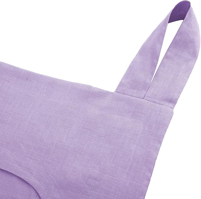 Amazhiyu 100% Linen Door Hanging Laundry Hamper Bag, 19x27 Inches Lilac-Ruum Studio Home