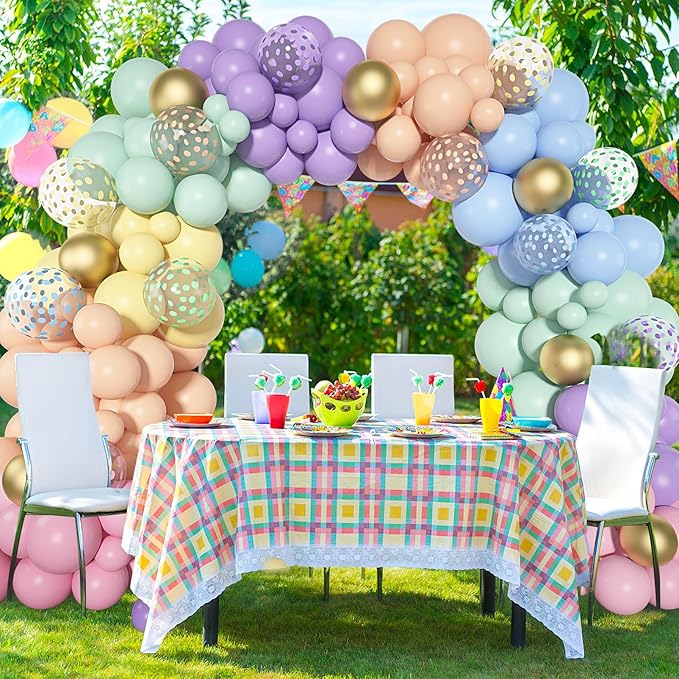 Amandir 164PCS Pastel Balloon Garland Kit, Rainbow Easter Unicorn Balloon Arch, Colorful Gold Confetti Balloons for Pastel Easter Baby Shower Wedding Ice Cream Mermaid Party Decorations Supplies-Ruum Studio Home