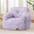 Hobestluk Bean Bag Chair for Adult Small Bean Bag Chairs with Arms Furry Beanbag Chair with Foam Filler Stuffed Bean Bag Sofa for Reading in Bedroom Living Room and Dorms (Purple)-Ruum Studio Home